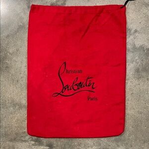 Authentic Christian Louboutin Red Drawstring Logo Dust Bag
